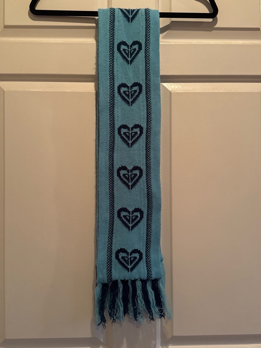 Roxy Aqua and Navy Heart-Patterned Decorative Panel